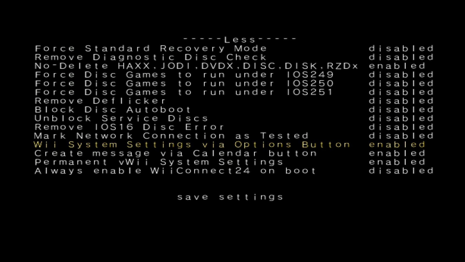 Priiloader settings