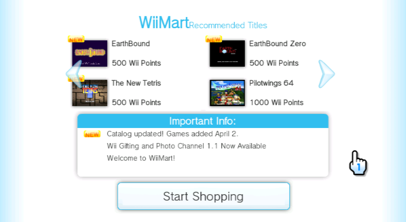 Recommended Titles page of the shop