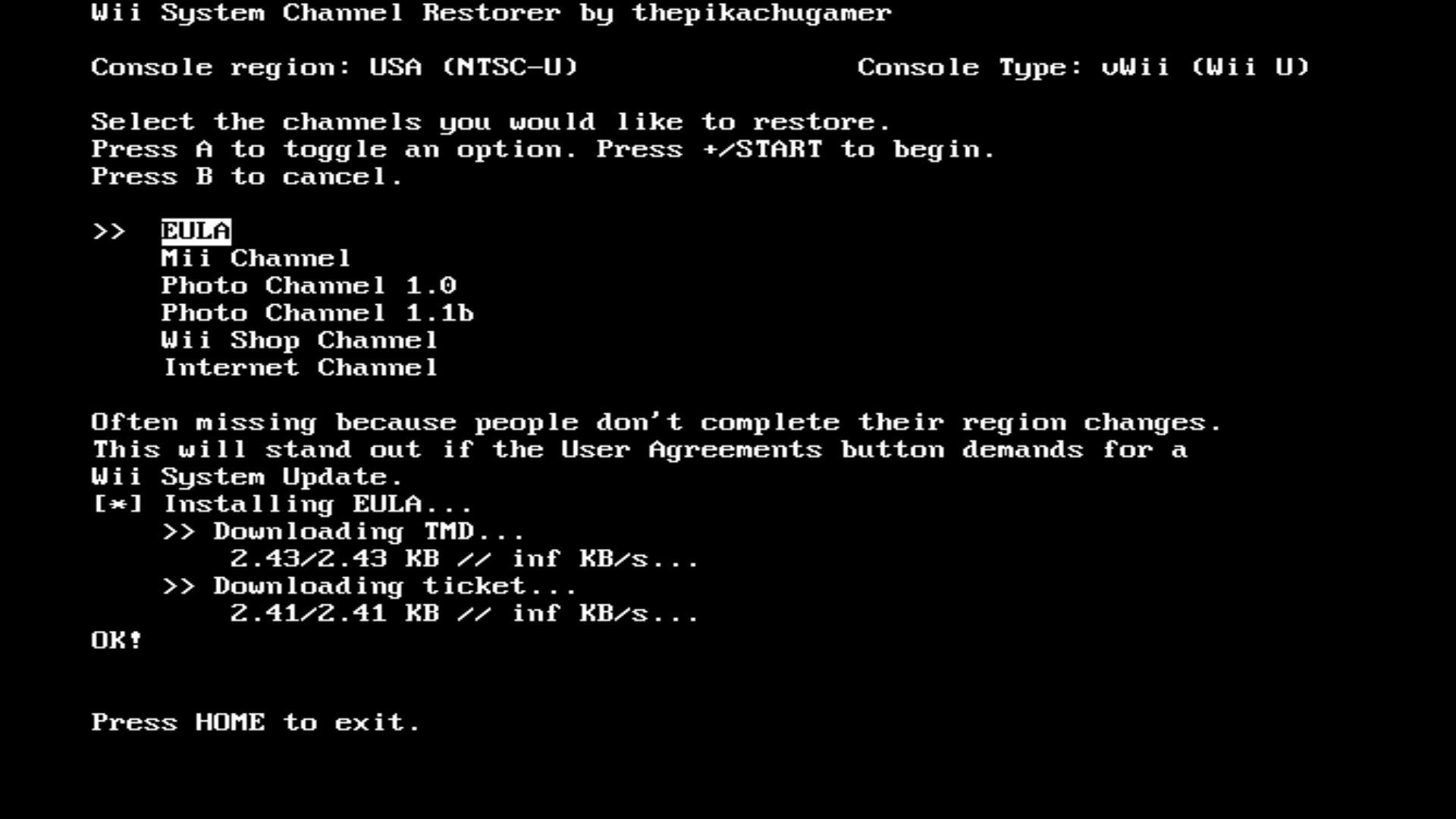 Restorer, EULA downloaded