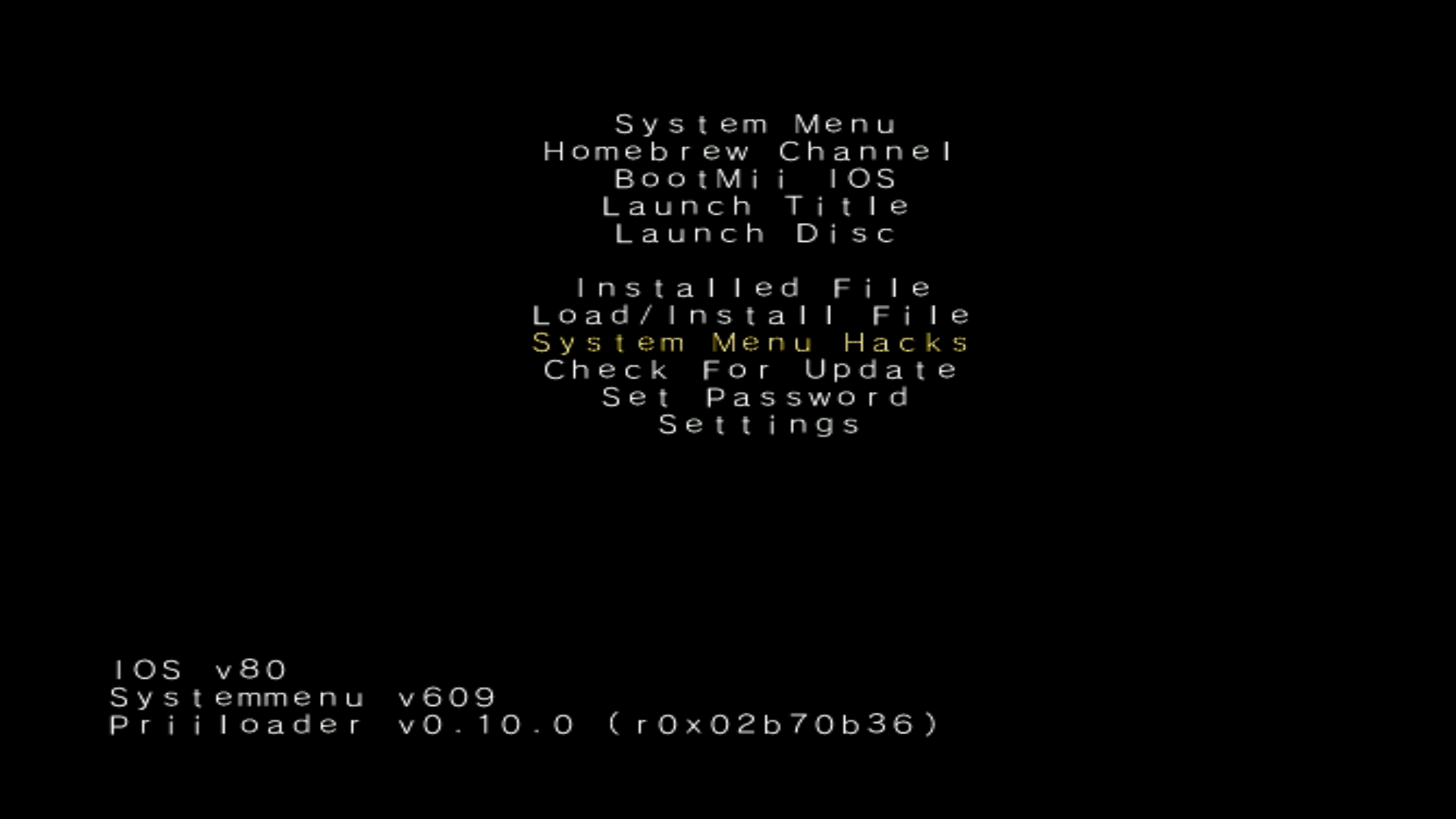 Priilaoder main menu