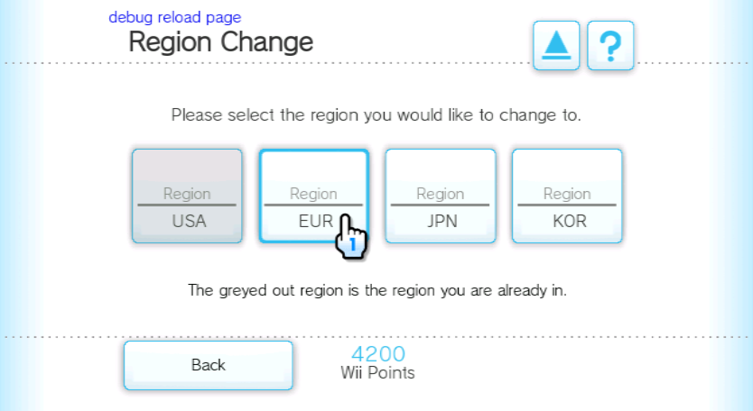 Shop region options