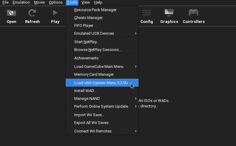 Hover menu to launch system menu